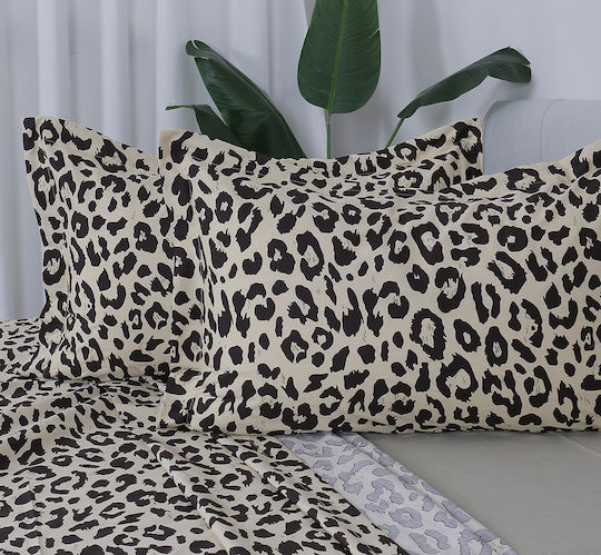 Beauty Home 12682 Double Bed Sheets Set 230x260cm Beige 4 Pieces 12682SEYD