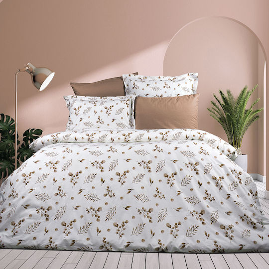 Dimcol Myrto Bettlaken Set Für Einzelbett 160x240cm 352 Beige 3 Stück