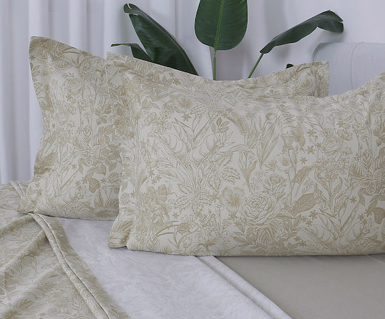 Beauty Home 12689 Σετ Σεντόνια Υπέρδιπλα 230x260εκ. Μπεζ (4τμχ)