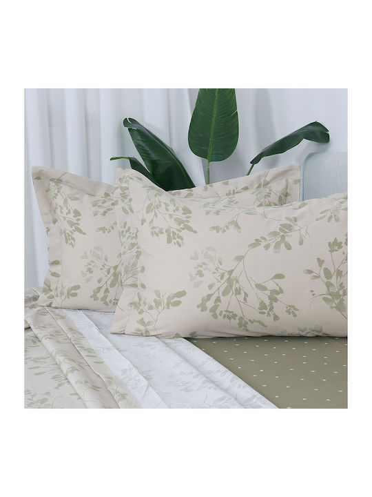 Beauty Home 12687 Set Super-Double Bed Sheets With Rubber Hugger 165x200+30cm Beige (4 Pieces) 12687SEYDL