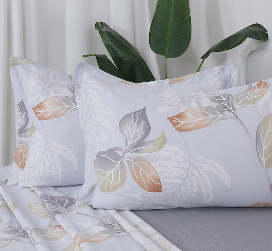 Beauty Home 12691 Double Bed Sheets Set 230x260cm Gray 4 Pieces 12691SEYD
