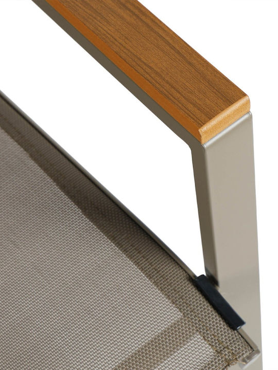 Outdoor Chair Metallic Champagne 55x68x90cm