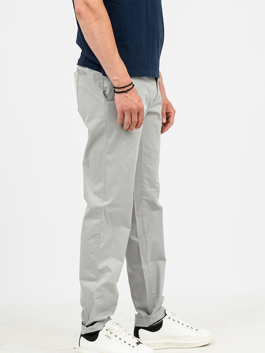 Herrenhosen Chino Elastisch In Gerader Bein Stil Hellgrau