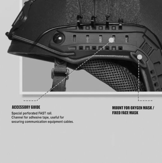 Fast Nij Iiia Ballistic Tactical Helmet Resistant To 9mm 357 Sig 44 Magnum Bullets High Cut Accessories Nvg Compatible Fast Rail 360° Adjustment System Ultra-resistant Aramid Material Size L Black