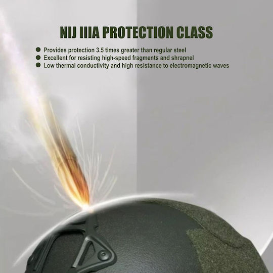 Mich Nij Iiia Tactical Ballistic Helmet Resistant To 9mm 357 Sig 44 Magnum Bullets Nvg Compatible Fast Rail 360° Adjustment System Ultra-resistant Aramid Material Size L Black