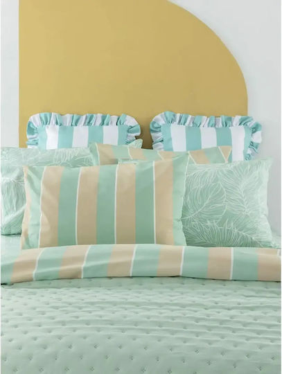 Palamaiki City Life Cl201 Bed Sheets Set King Size 270x260cm Green (4pcs)