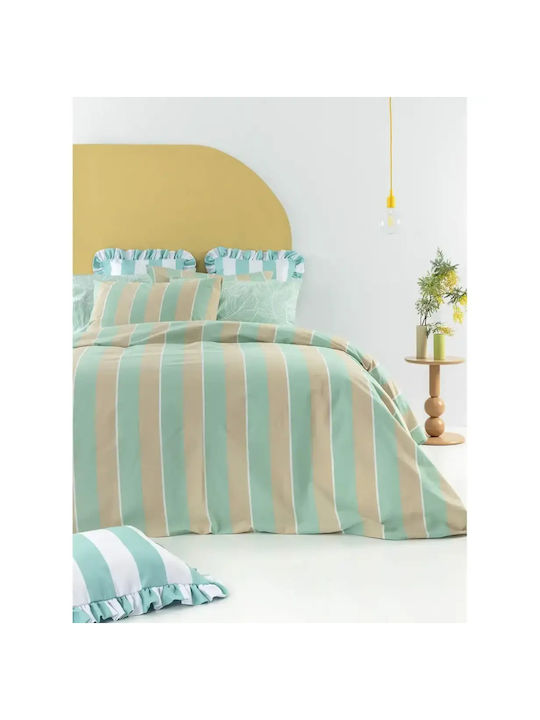 Palamaiki City Life Cl201 Bed Sheets Set King Size 270x260cm Green (4pcs)