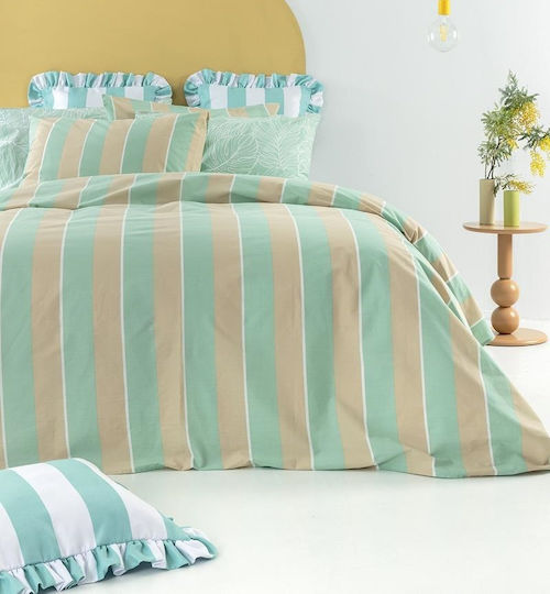 Palamaiki City Life Cl201 Bed Sheets Set King Size 270x260cm Green (4pcs)