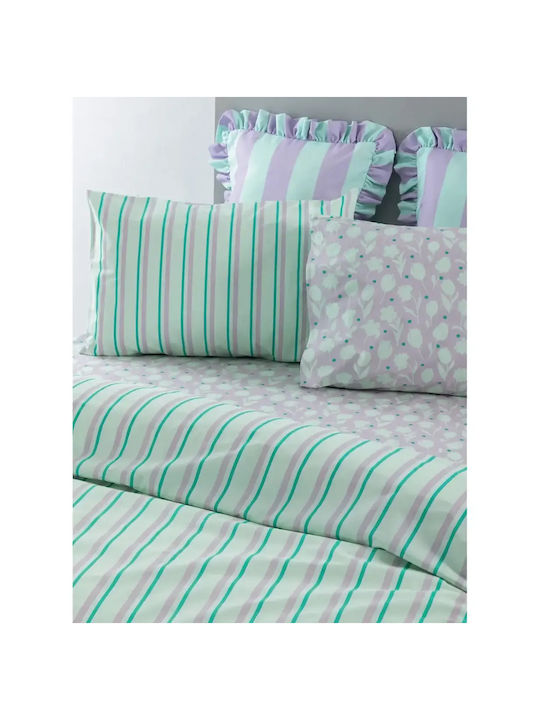 Palamaiki City Life Cl203 Bettlaken King Size 270x260cm Grüne (4 Stück)