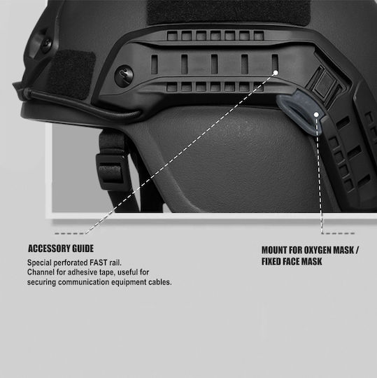Mich Nij Iiia Ballistic Tactical Helmet Resistant To 9mm 357 Sig 44 Magnum Bullets Nvg Compatible Fast Rail 360° Adjustment System Durable Pe Material Size M Black