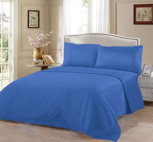Kraft World Σετ Υπέρδιπλο 4τμχ 220x240εκ. Μπλέ Kraft World Σετ Υπέρδιπλο 4τμχ 220x240εκ. Μπλέ