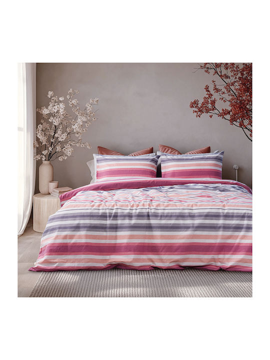 Beauty Home 12562 Set of Single Bed Sheets with Rubber Hugger 110x200+30cm Pink 3 Pieces 12562SEMOL