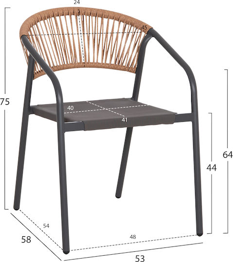 Set Sala De Mese Pentru Exterior Lima 3 Piese Gri
