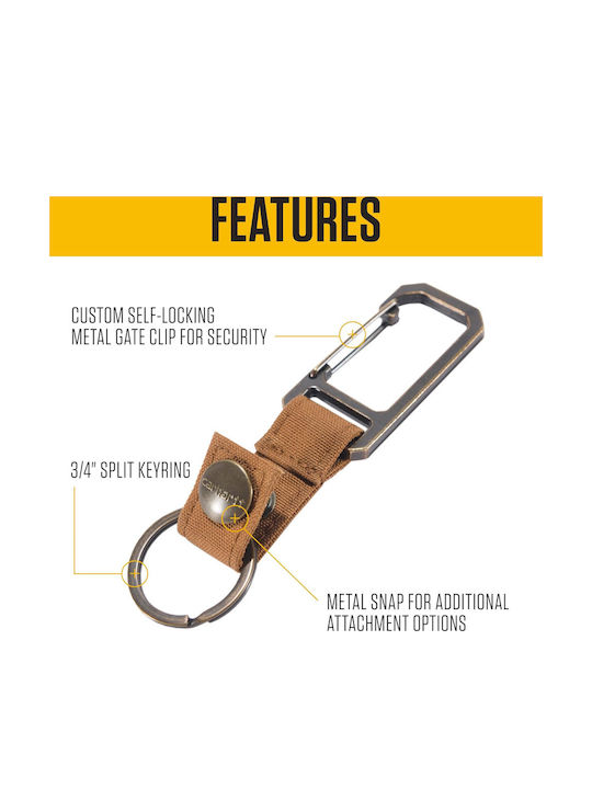 Carhartt Keychain Nylon Duck Key Keeper Carhartt Brown