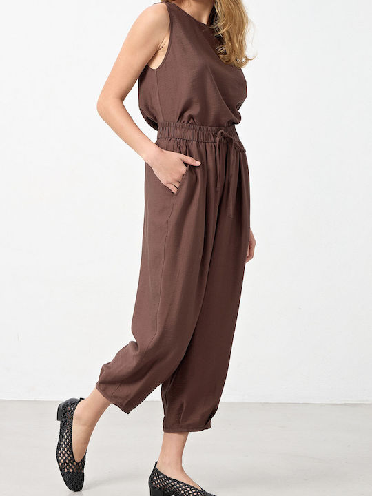 Damen Stoffhose Braun