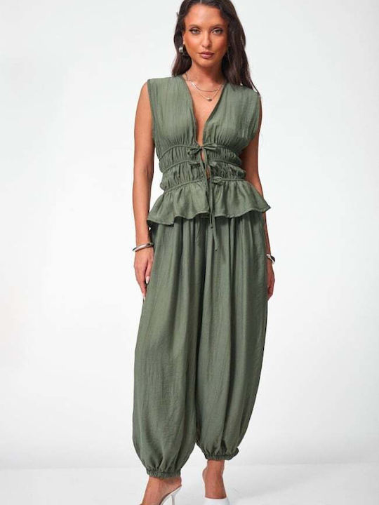 Damen Khaki Set mit Hose