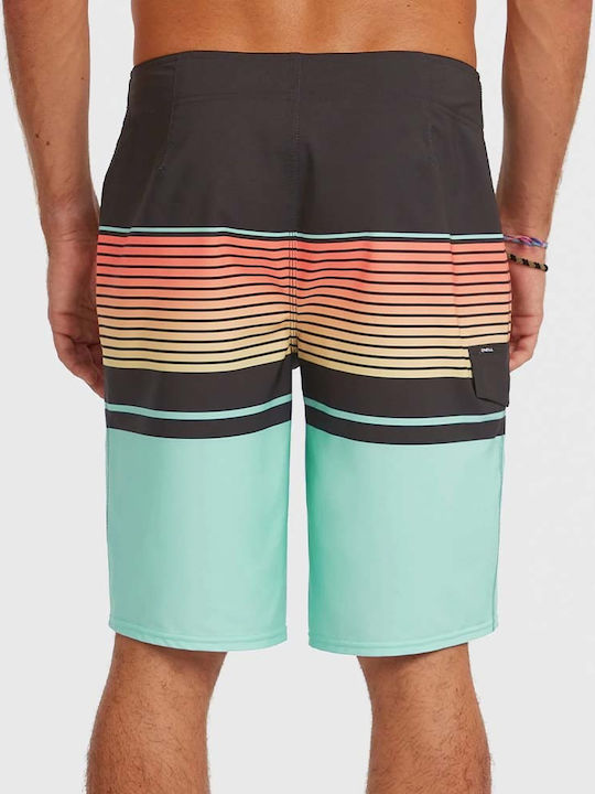 Men's Swimwear Shorts Black - Green Striped