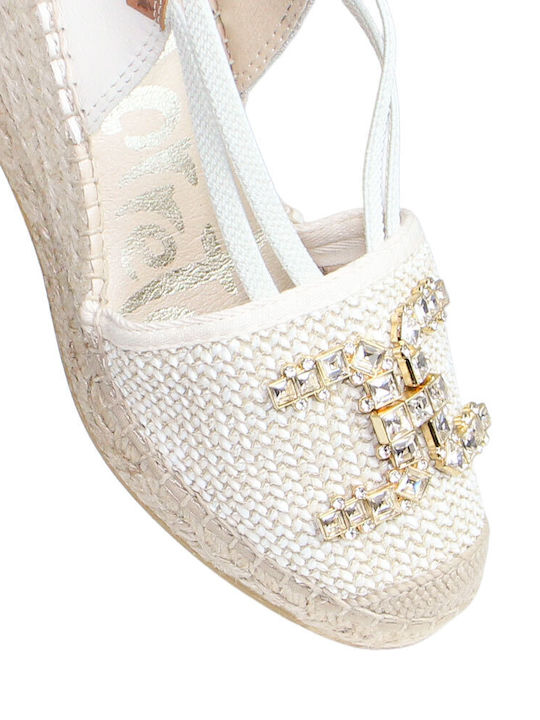 Sommer Damenplattformen im Stil Espadrilles Beige