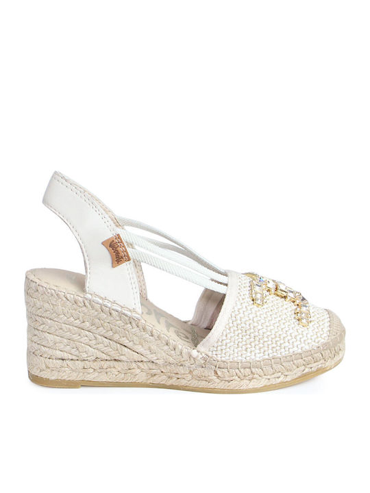 Sommer Damenplattformen im Stil Espadrilles Beige