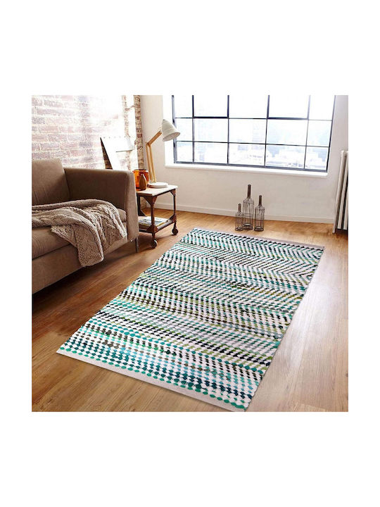 Gifiie Χαλί Ορθογώνιο από Γιούτα White Green 60x90cm