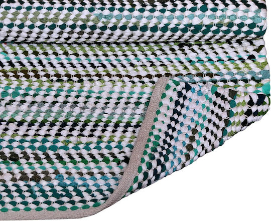 Gifiie Χαλί Ορθογώνιο από Γιούτα White Green 60x90cm