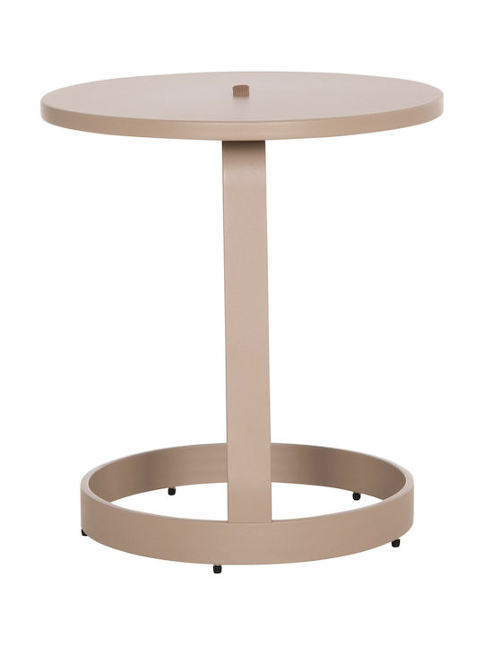 Auxiliary Table for Small Outdoor Spaces Aluminum Cappuccino 47x47x53cm