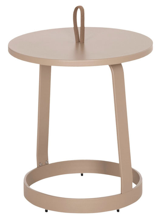 Auxiliary Table for Small Outdoor Spaces Aluminum Cappuccino 47x47x53cm