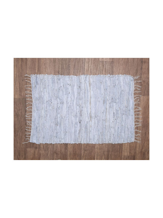 Viopros Rug Fireplace Rectangular Leather with Fringes 8 Grey