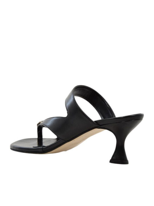 Damen Sandalen Aus Leder Schwarz