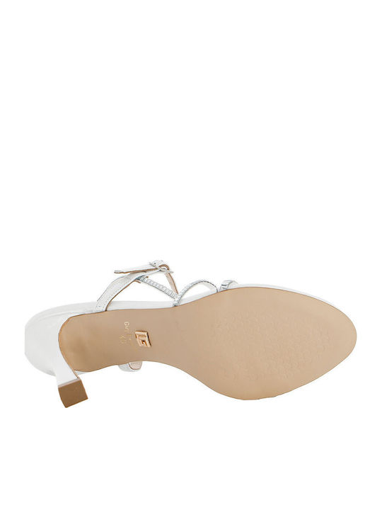 Damen Sandalen Silber Leder