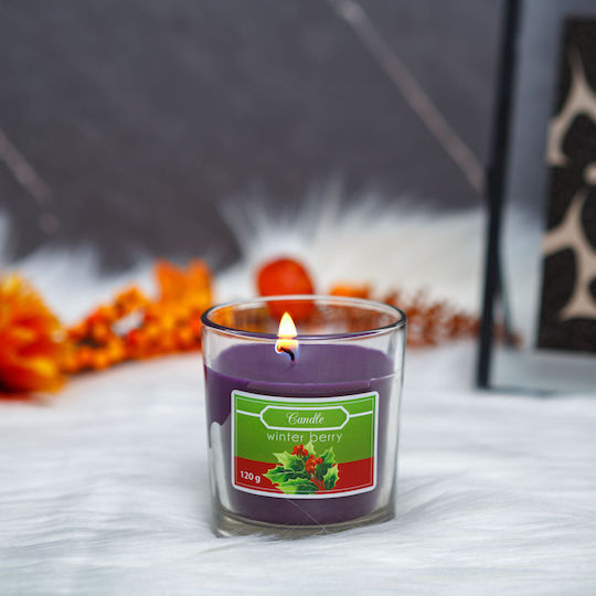 Alista Home Christmas Glass Purple Candle 7.8x7cm