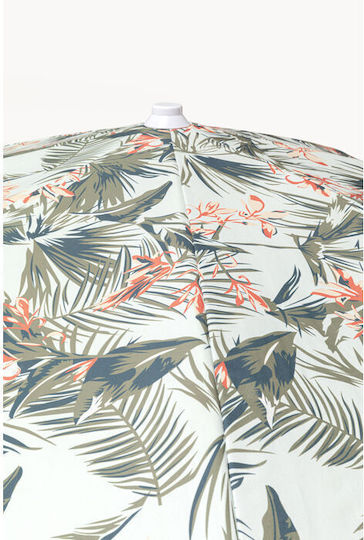 Ομπρέλα Δαπέδου Στρογγυλή Αλουμινίου Hawaii Leaf Πολύχρωμη 2x1.87m
