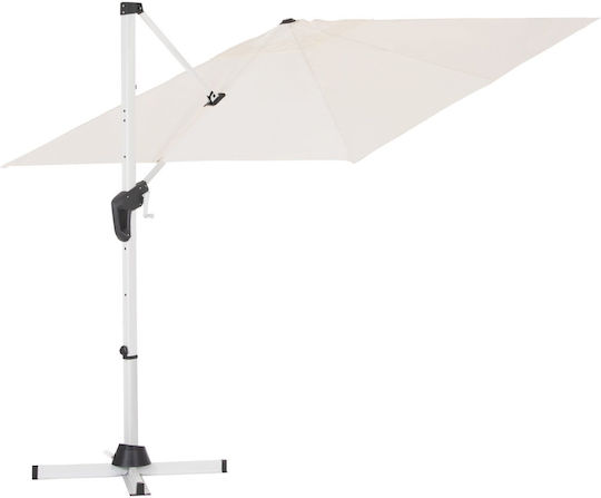 Umbrelă Profesională Suspendată Pătrată Din Aluminiu Albă 2.7x2.7m
