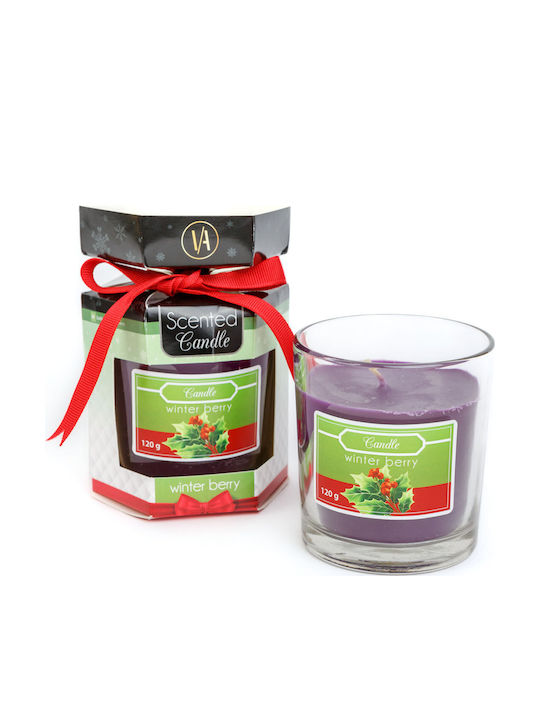 Alista Home Lumânare De Crăciun Din Sticlă Violetă 7.8x7cm