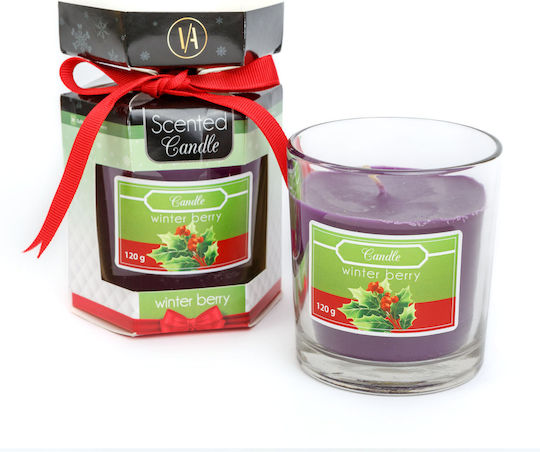 Alista Home Christmas Glass Purple Candle 7.8x7cm