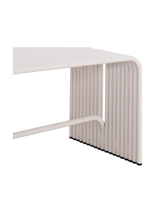 Intrepid Outdoor Metal White Bench 105.5x38x42cm