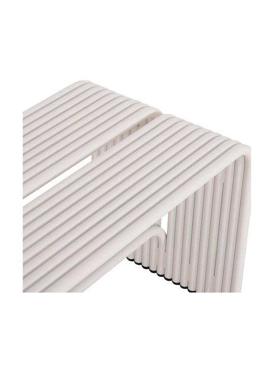 Intrepid Outdoor Metal White Bench 105.5x38x42cm