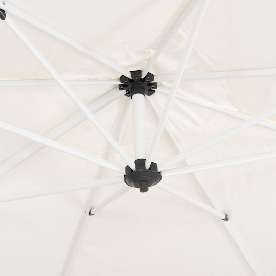 Umbrelă Profesională Suspendată Pătrată Din Aluminiu Albă 2.7x2.7m