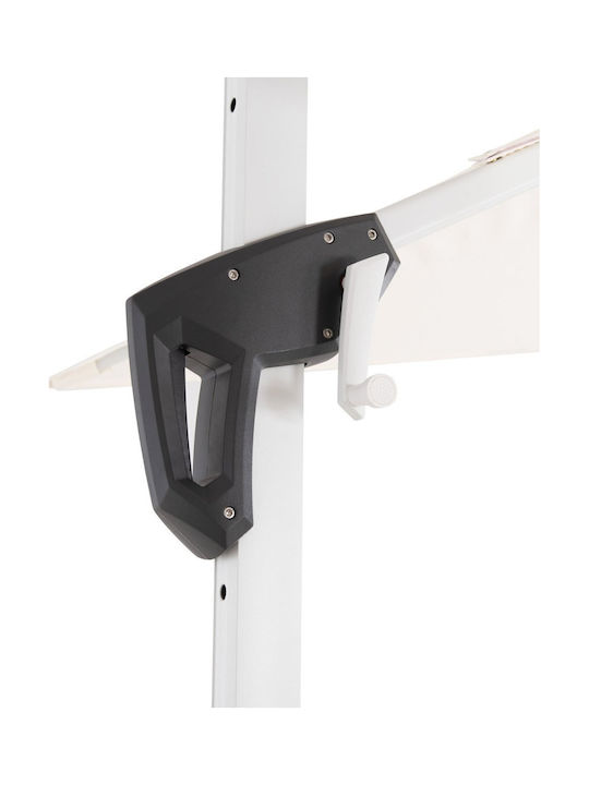 Professional Hanging Square Aluminum Garden & Terrace Parasol White 2.7x2.7m