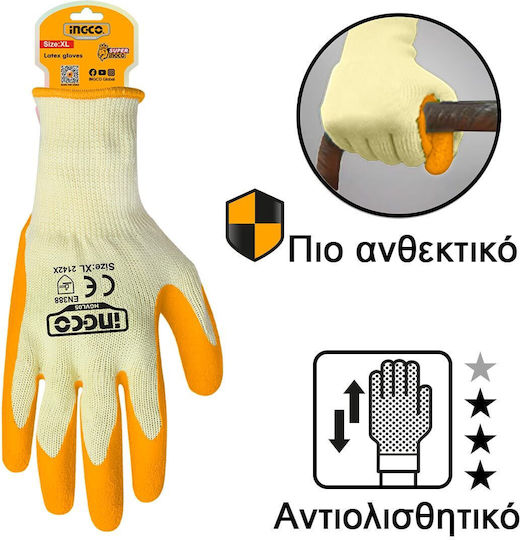 Ingco Waterproof Safety Gloves Latex