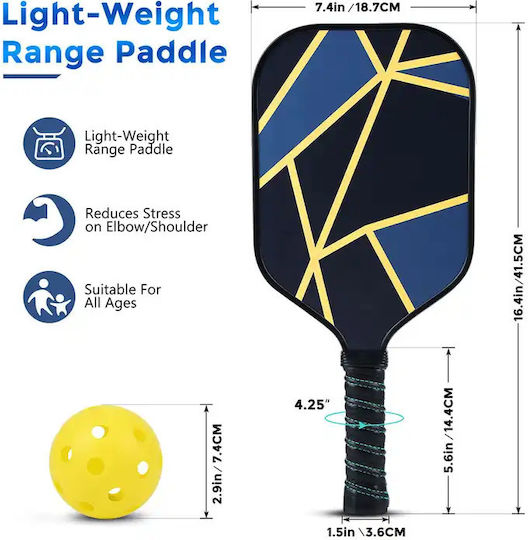 Set Pickleball 2 Rachete 4 Mingi Geantă