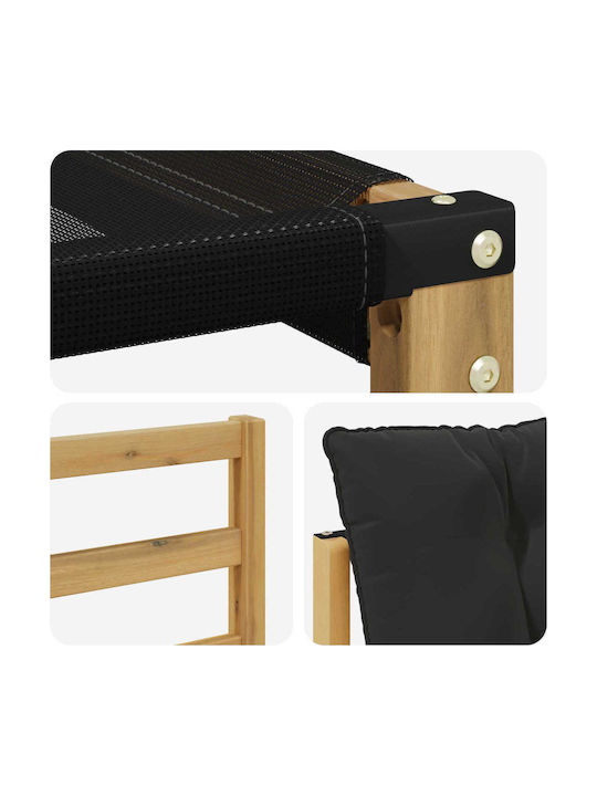Corner Outdoor Sofa Wooden with Cushions 245x126.5x73cm
