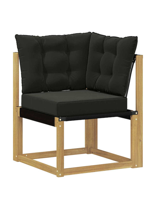 Canapea De Colț De Exterior Din Lemn Cu Perne 245x126.5x73cm