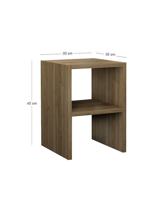 Smile Wooden Brown Bedside Table 30x30x40cm