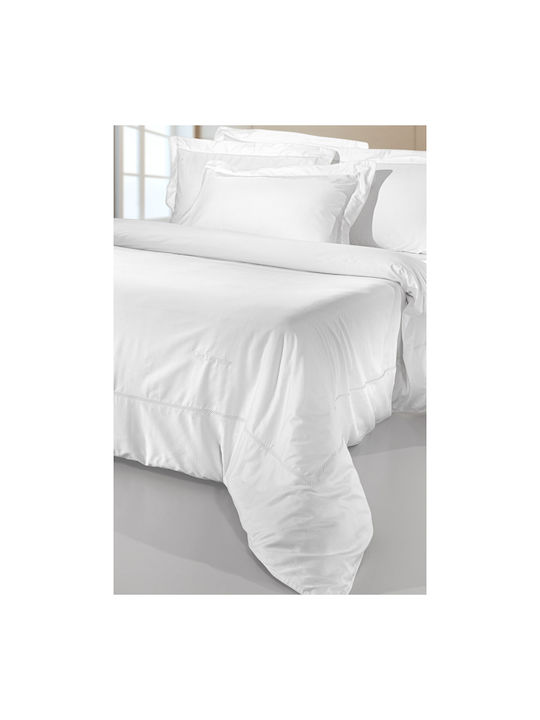 Guy Laroche Set Duvet Cover Cotton Satin 250x240cm Super Double with 2 Pillowcases Elite White