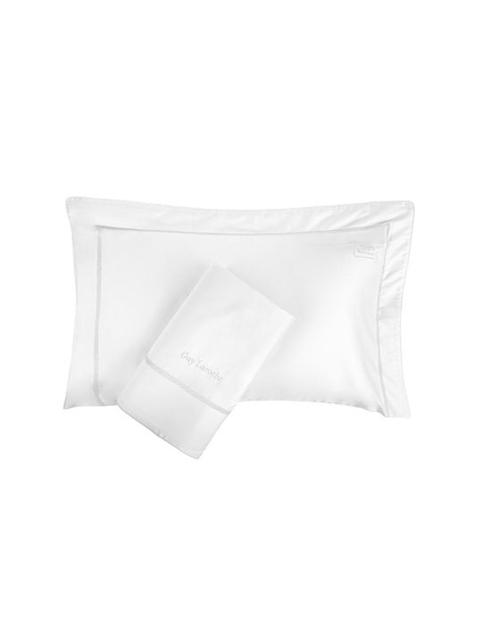 Guy Laroche Set Duvet Cover Cotton Satin 250x240cm Super Double with 2 Pillowcases Elite White