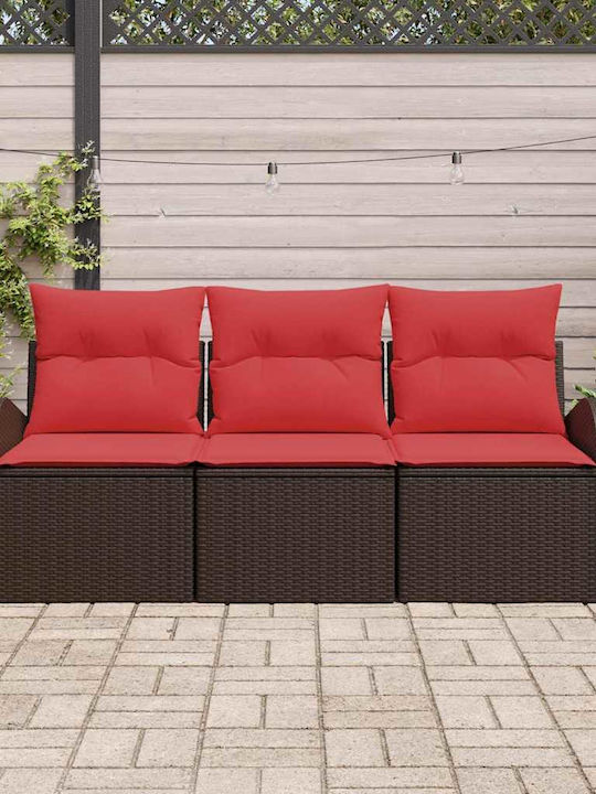 Three-Seater Outdoor Rattan Sofa With Cushions 55x62x69cm