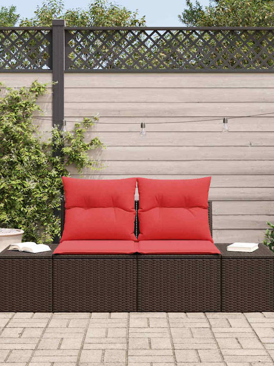 vidaXL Zweisitziges Outdoor-Sofa Rattan mit Kissen 184x62x69cm