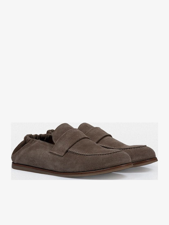 Δερμάτινα Ανδρικά Loafers σε Καφέ Χρώμα