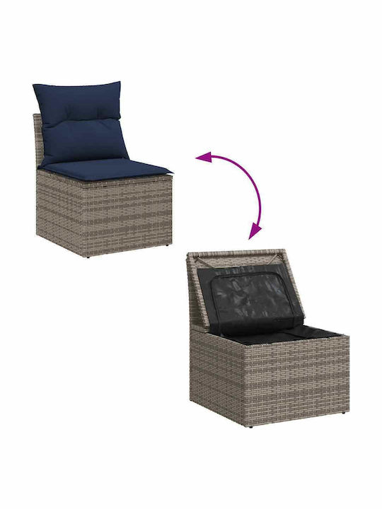 Zweisitziges Outdoor-Sofa aus Rattan mit Kissen